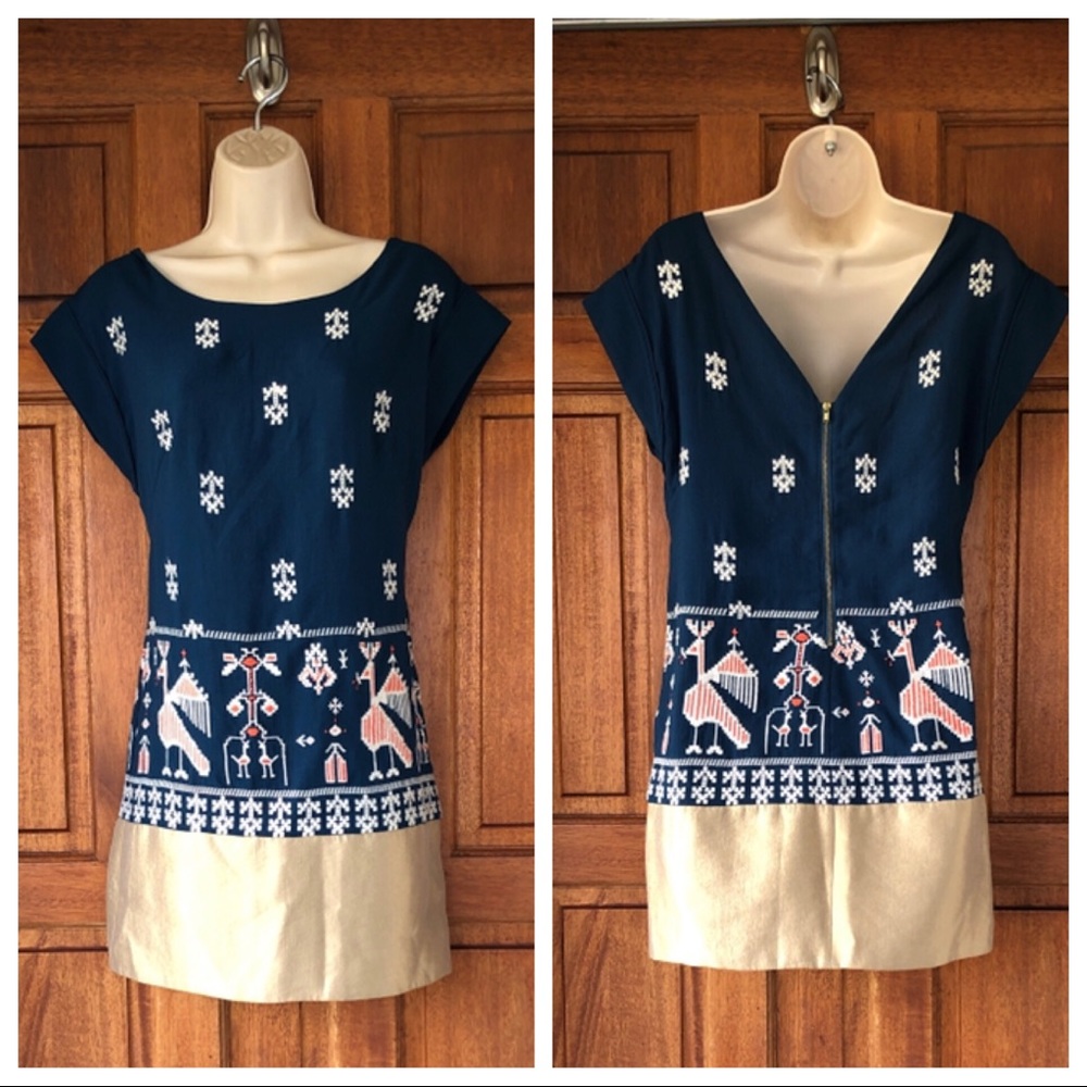 Floreat Navy and Cream Mini Dress